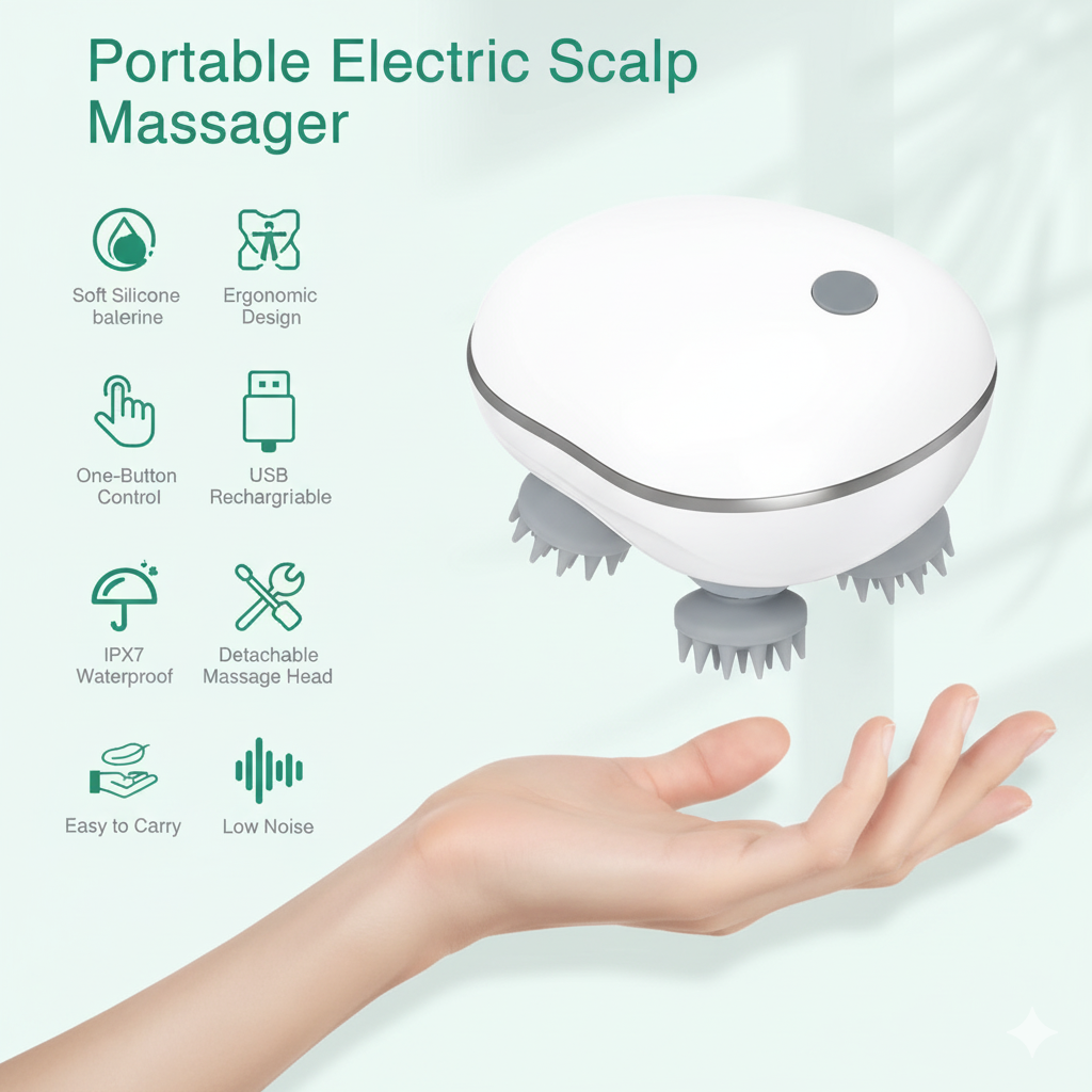 PulsePro™ Smart Electric Scalp & Body Massager — For Humans & Pets