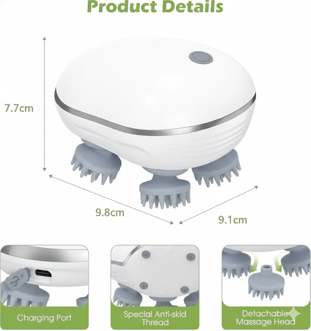 PulsePro™ Smart Electric Scalp & Body Massager — For Humans & Pets